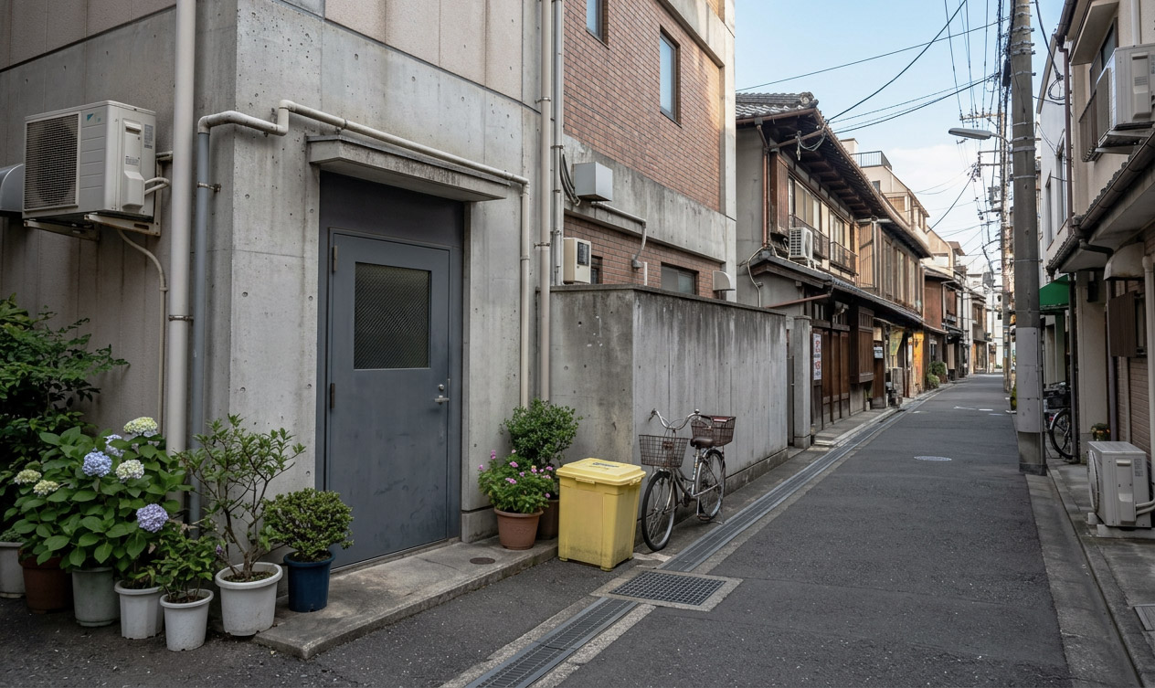 ① 裏口の鍵が古いままになっている